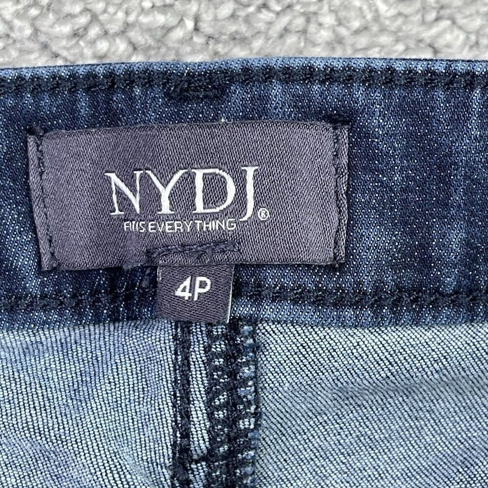 NYDJ Teresa Jeans Women's 4 Petite Wide Leg Crop High Rise Pleated Stretch - Picture 4 of 11